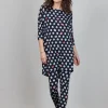 DiDi Basic legging in Black with Coral cove print- Leggings | Lange Broeken