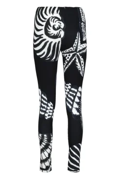 DiDi Basic legging in Black with Shell Symphony print- Leggings | Lange Broeken