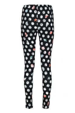 DiDi Basic legging in Black with Coral cove print- Leggings | Lange Broeken