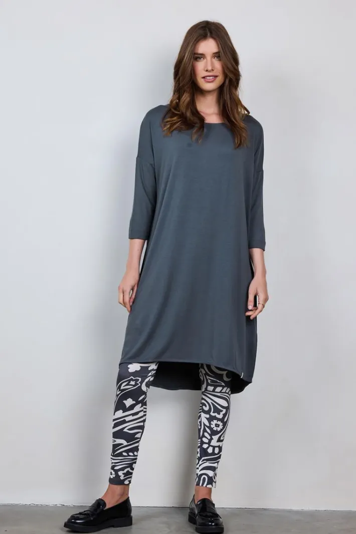 DiDi Basic legging in Dark shadow with Grandeur print- Leggings | Lange Broeken
