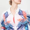 DiDi Big blouse panel in white with azur Fusion panel- Blouses