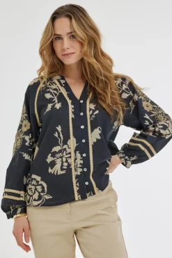 DiDi Blouse Abby Black Bouquet hunt- Blouses