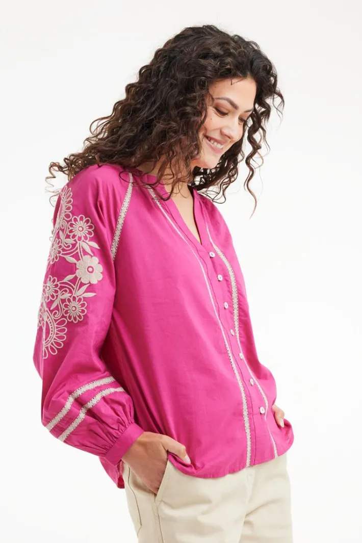 DiDi Blouse Abby Fuchsia purple- Blouses