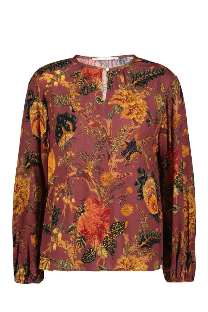 DiDi Blouse Adore Red Woodland print- Blouses