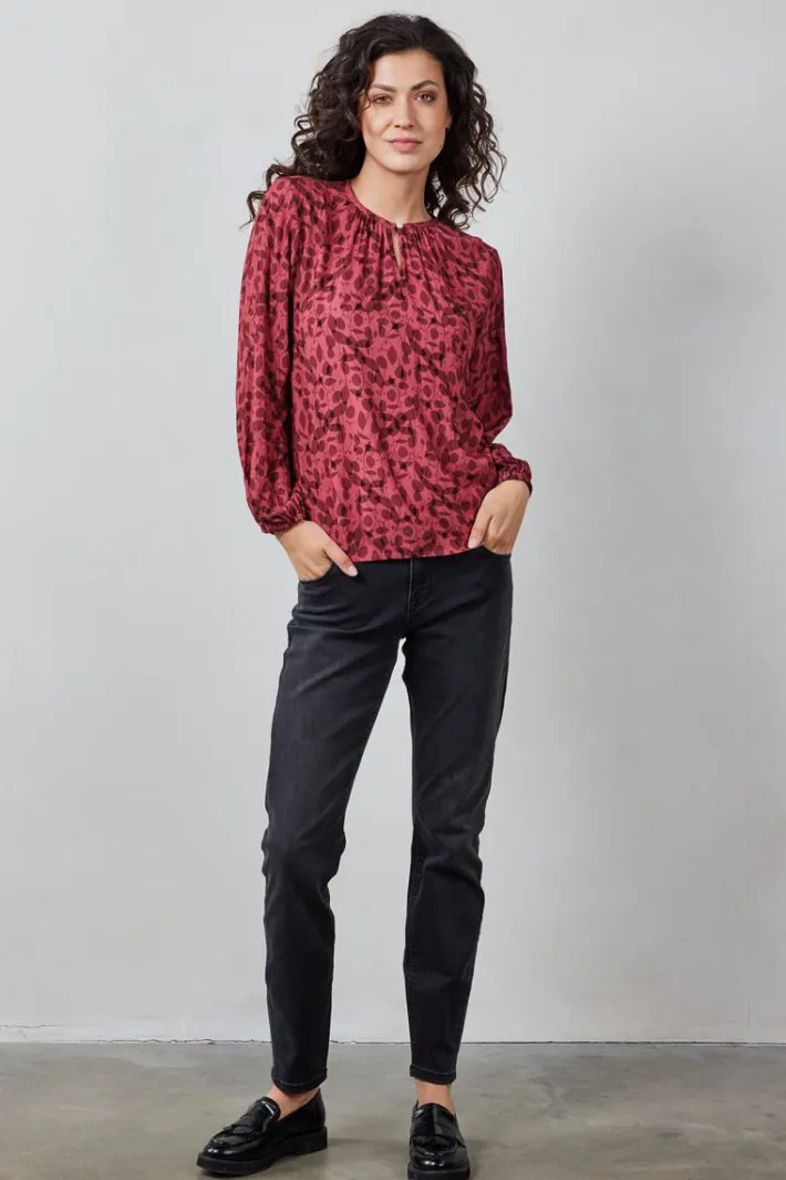 DiDi Blouse Adore Rose Happy leaves print- Blouses