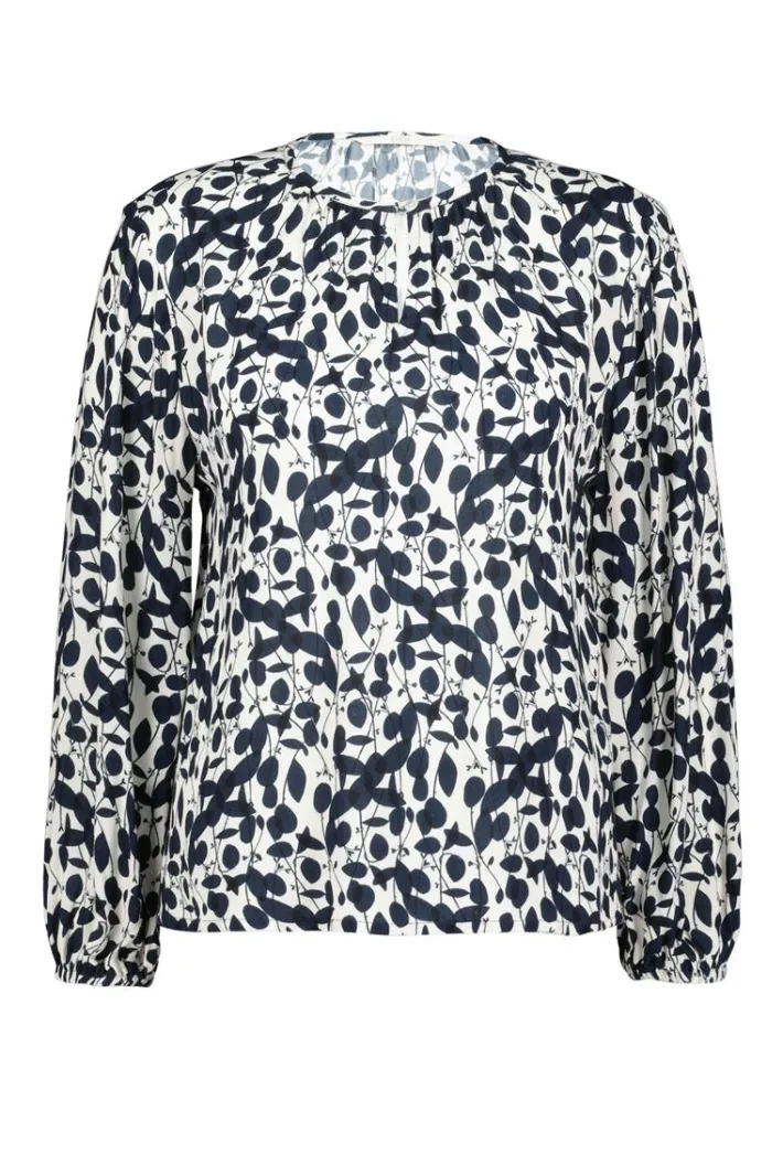 DiDi Blouse Adore Sand Blue Happy leaves print- Blouses