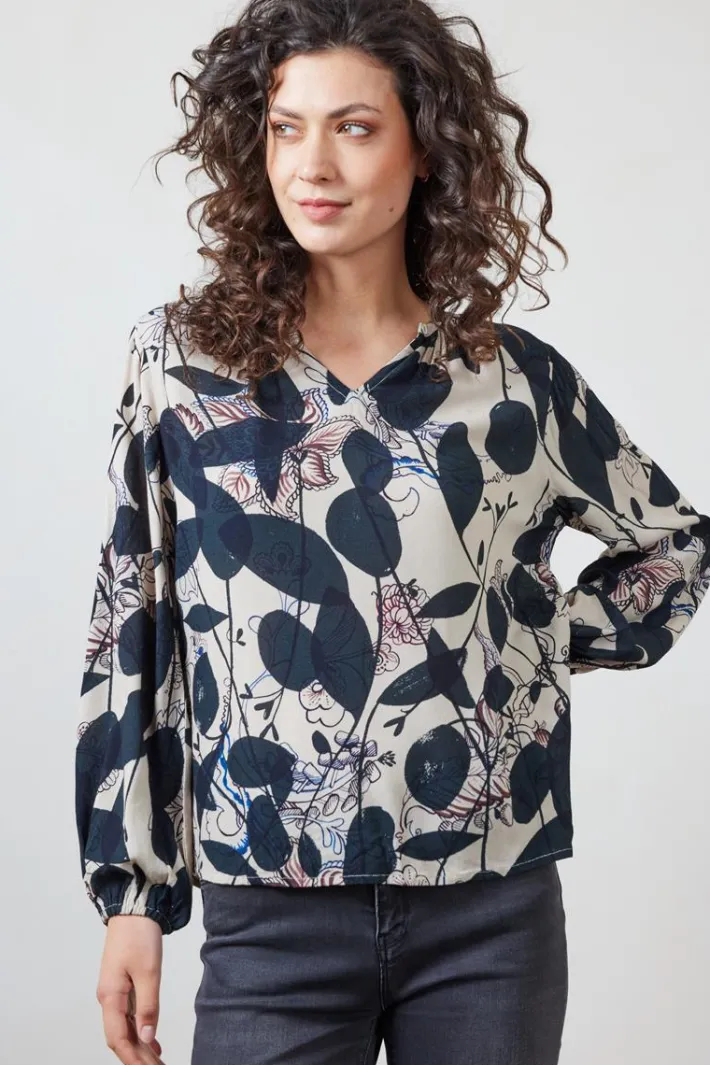 DiDi Blouse Adore Sand Wall flower print- Blouses