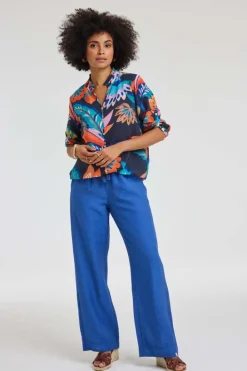 DiDi Blouse Billy Blue Tropicalia print- Blouses