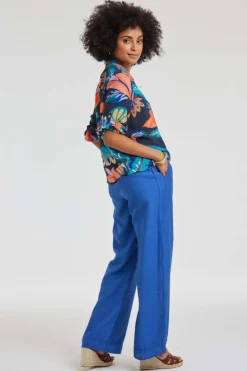 DiDi Blouse Billy Blue Tropicalia print- Blouses