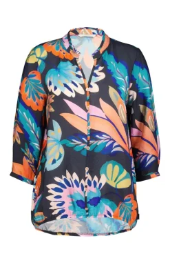 DiDi Blouse Billy Blue Tropicalia print- Blouses