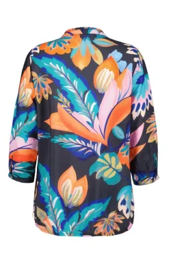 DiDi Blouse Billy Blue Tropicalia print- Blouses