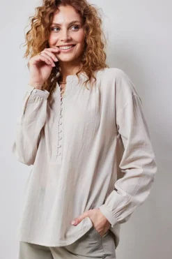 DiDi Blouse Chandy in Feather grey- Blouses