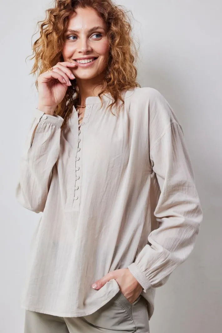 DiDi Blouse Chandy in Feather grey- Blouses