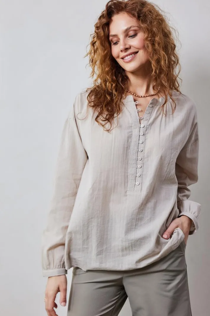 DiDi Blouse Chandy in Feather grey- Blouses