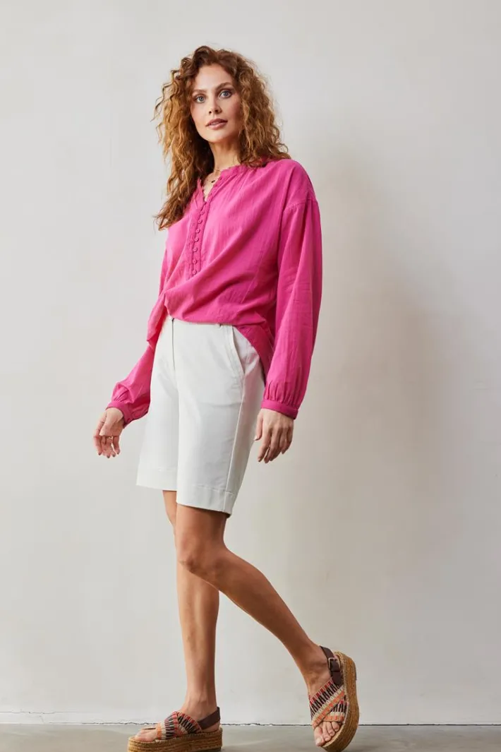 DiDi Blouse Chandy in Raspberry pink- Blouses