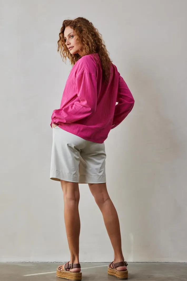 DiDi Blouse Chandy in Raspberry pink- Blouses