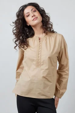 DiDi Blouse Chandy Tan brown- Blouses