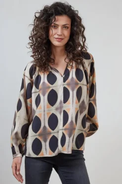 DiDi Blouse Cherish Sand Monsoon print- Blouses
