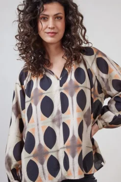 DiDi Blouse Cherish Sand Monsoon print- Blouses