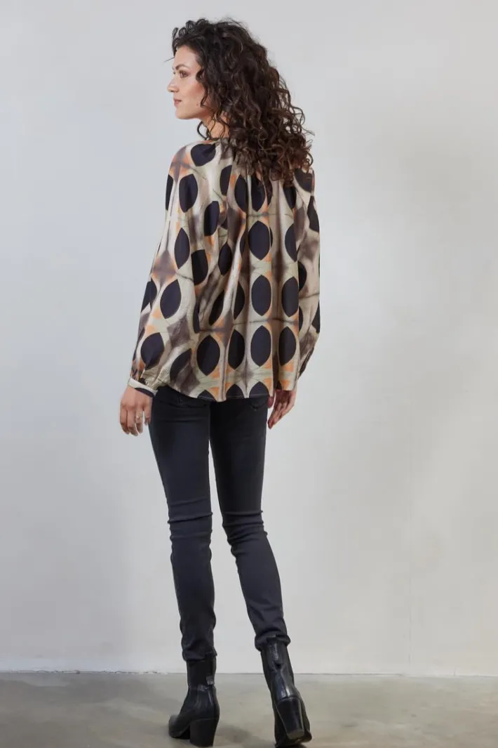 DiDi Blouse Cherish Sand Monsoon print- Blouses