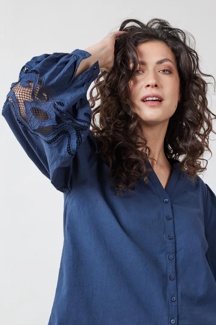 DiDi Blouse Cuty Dark blue- Blouses