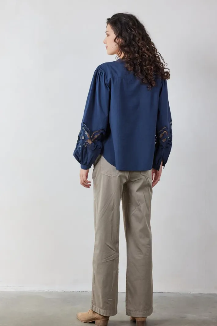DiDi Blouse Cuty Dark blue- Blouses
