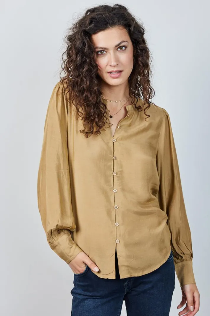 DiDi Blouse Delight Kelp sand- Blouses
