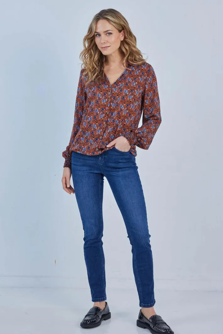 DiDi Blouse Fiesta Brown Waterside XS print- Blouses