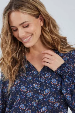 DiDi Blouse Fiesta Dark blue Waterside XS print- Blouses