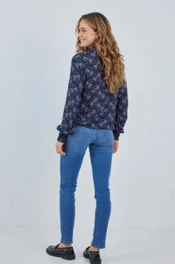 DiDi Blouse Fiesta Dark blue Waterside XS print- Blouses