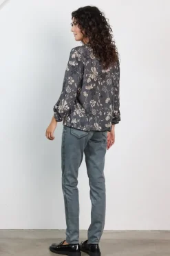 DiDi Blouse Fiesta in Grey ensemble print- Blouses
