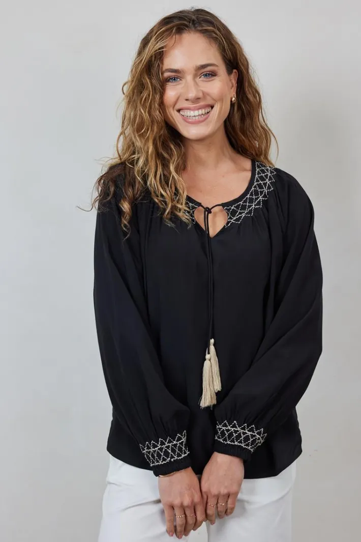 DiDi Blouse Grace in black- Blouses
