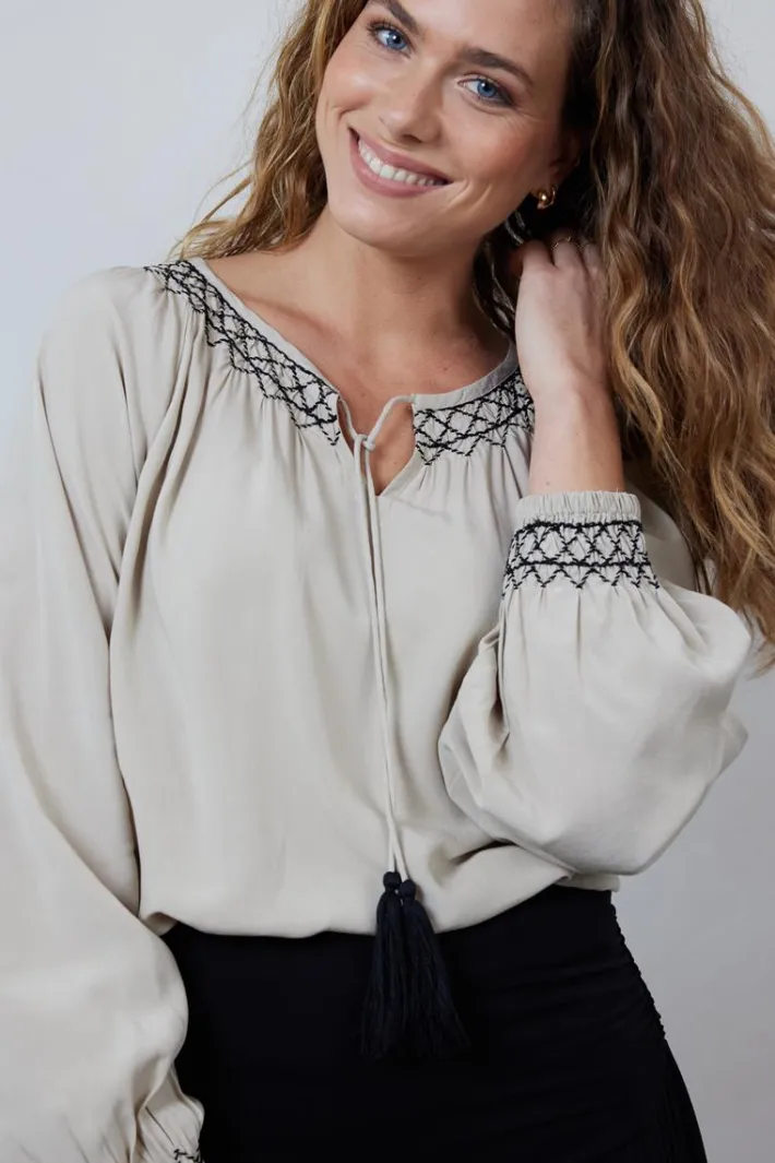 DiDi Blouse Grace in feather grey- Blouses