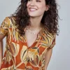 DiDi Blouse Harper in Copper with Palma print- Blouses