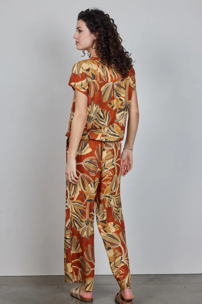 DiDi Blouse Harper in Copper with Palma print- Blouses