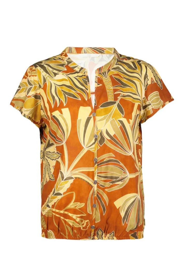 DiDi Blouse Harper in Copper with Palma print- Blouses