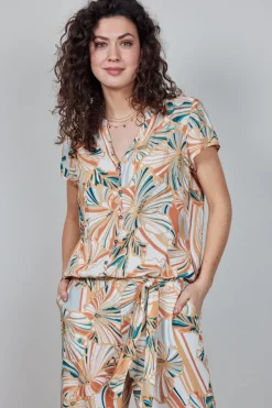 DiDi Blouse Harper in de Offwhite with Maritimo print.- Blouses