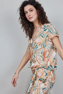 DiDi Blouse Harper in de Offwhite with Maritimo print.- Blouses