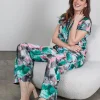 DiDi Blouse Harper short sleeve in light grey with dreamscape print- Blouses