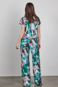 DiDi Blouse Harper short sleeve in light grey with dreamscape print- Blouses