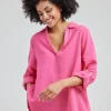 DiDi Blouse Lilo in Raspberry pink- Blouses