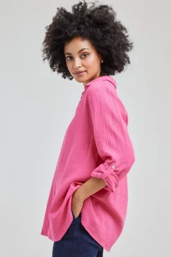 DiDi Blouse Lilo in Raspberry pink- Blouses