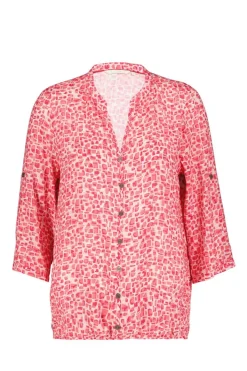 DiDi Blouse Livy in coral with mystic print- Blouses