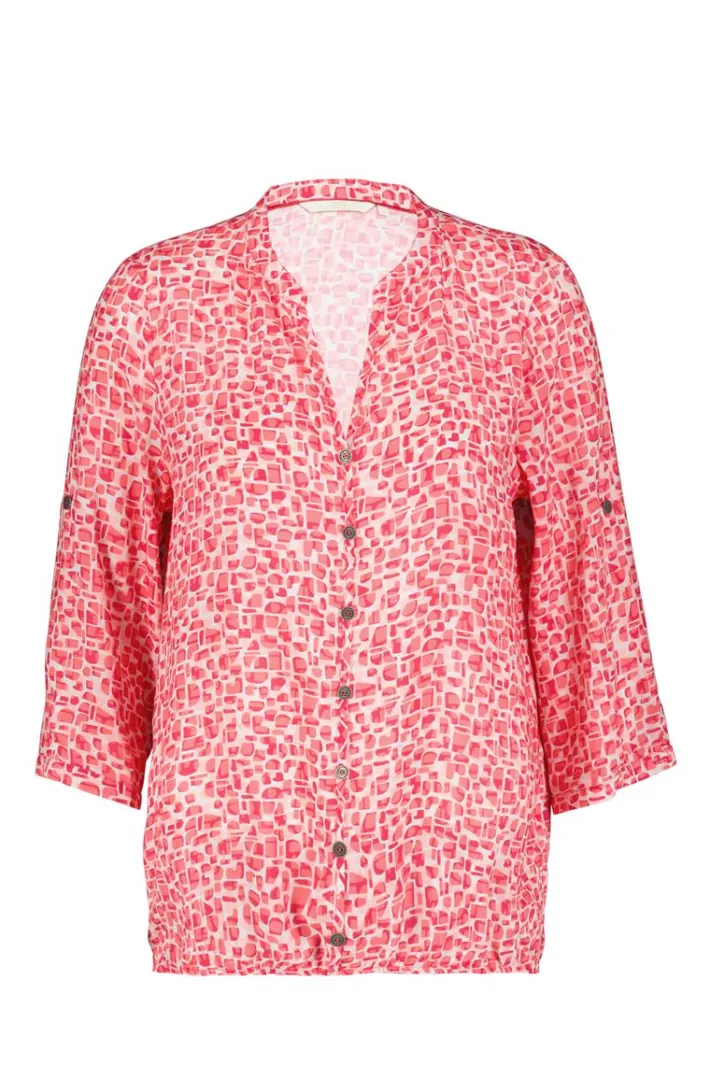 DiDi Blouse Livy in coral with mystic print- Blouses