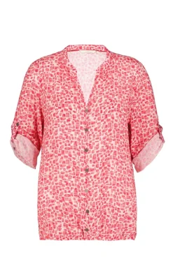 DiDi Blouse Livy in coral with mystic print- Blouses