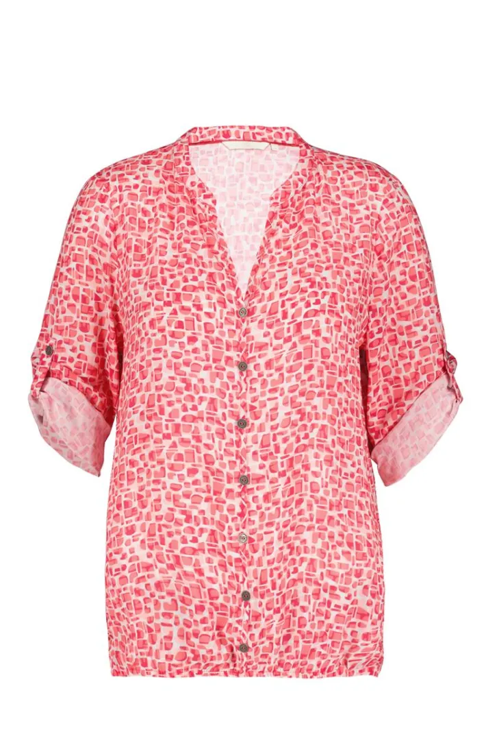 DiDi Blouse Livy in coral with mystic print- Blouses