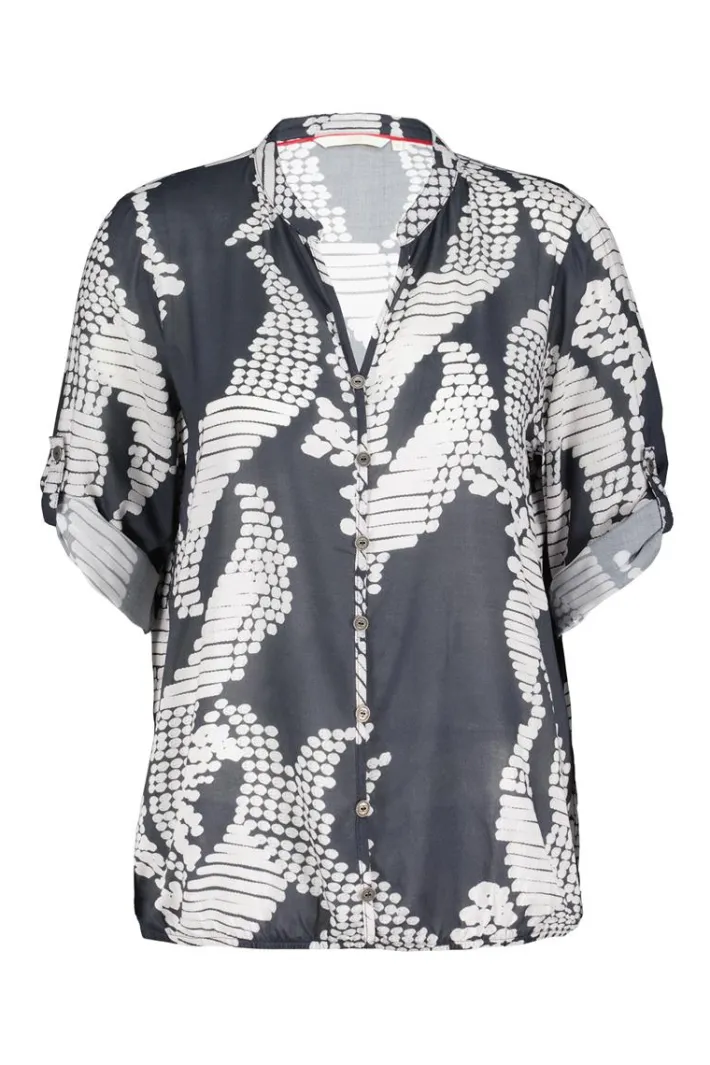DiDi Blouse Livy in Darkblue met Dancing dots print- Blouses