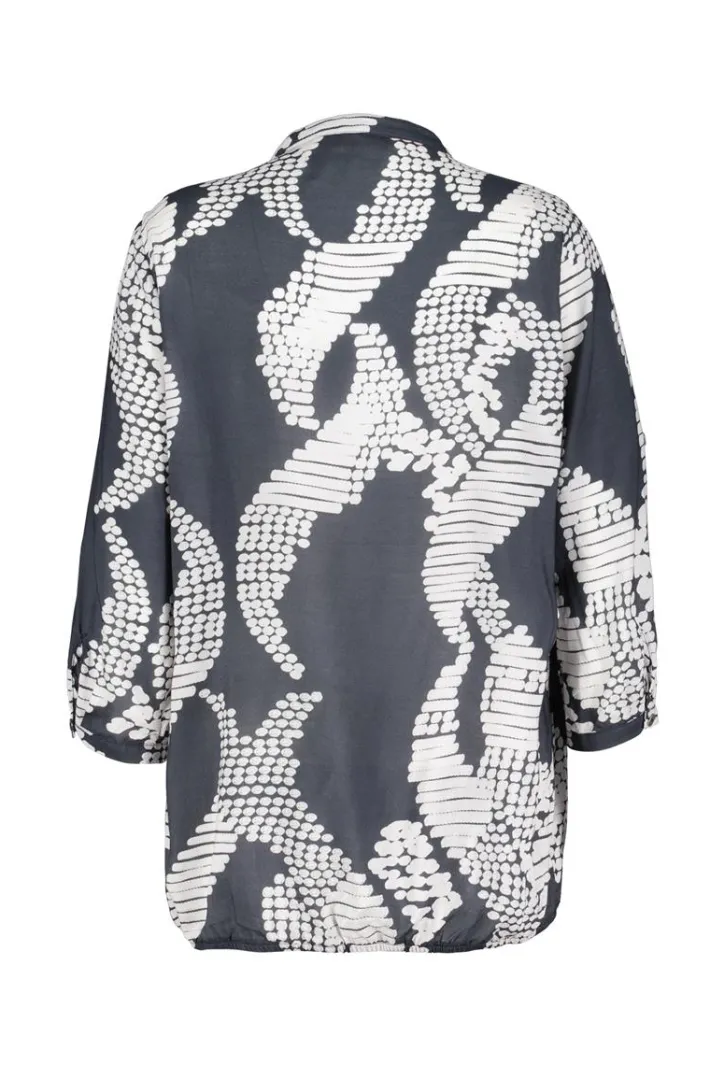DiDi Blouse Livy in Darkblue met Dancing dots print- Blouses