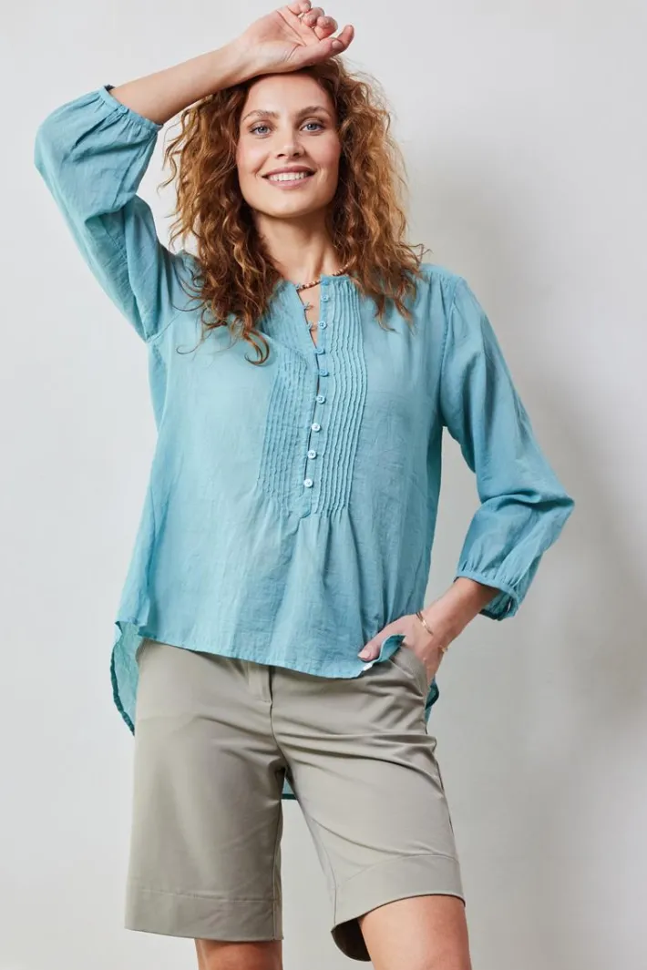 DiDi Blouse Lucy in Dusty Turqoise- Blouses