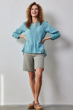 DiDi Blouse Lucy in Dusty Turqoise- Blouses
